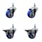Service Caster 3 Inch Blue Polyurethane 12 Inch Threaded Stem Caster Set 2 Brakes SCC SCC-TS20S314-PPUB-BLUE-121315-2-PLB2 - alternate 1
